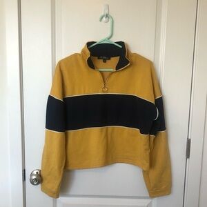 Mixed Threads Cropped Quarter Zip Sweatshirt